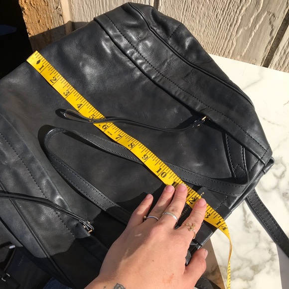 MARC JACOBS MOTO ALL LEATHER TOTE BAG PURSE BLACK - Picture 7 of 8